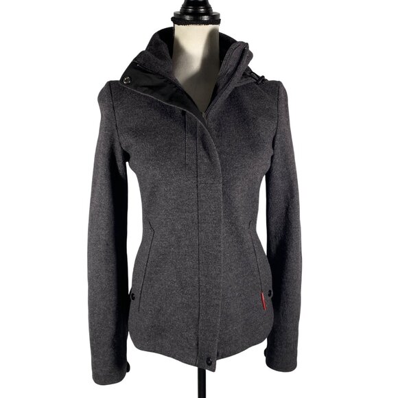 Icebreaker 380 Pure Plus Merino Wool Hooded Jacket Womens Gray Softshell outdoor - Picture 1 of 12